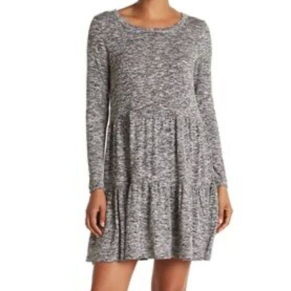 Loft Lou & Grey Heathered Tiered Hem Dress NWT - Picture 7 of 7